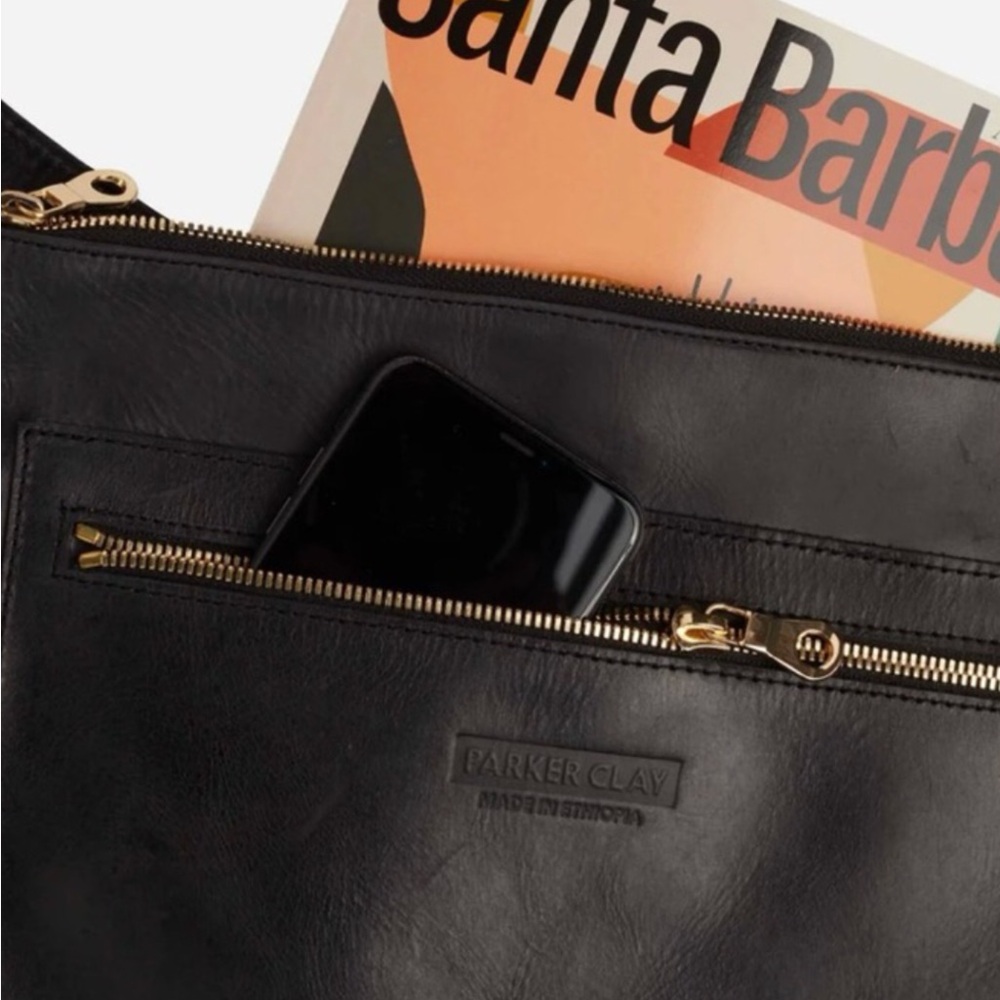 Parker Clay Bundle Miramar Leather Backpack & Abeba Leather Clutch